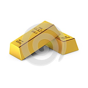 3d render of two gold bars