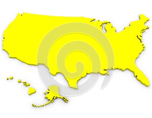 3d Render of the United States