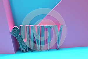 3D Render Unity Calligraphic banner Flyer Poster illustration