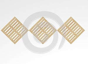 3d render view of three wall pellets on white background