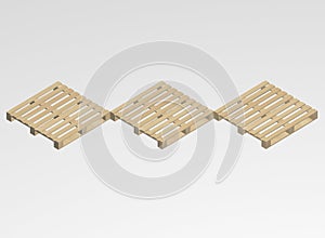 3d render view of three wall pellets on white background