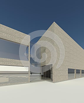 3D render - view to the modern building