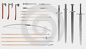 3d Render of Viking Weapons