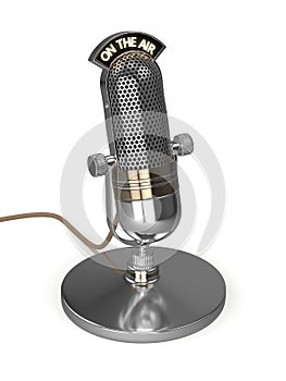 3d render of vintage microphone