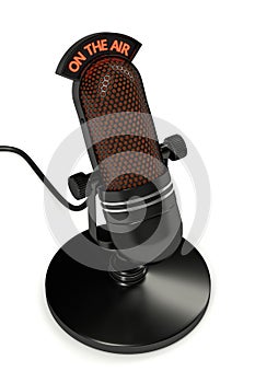 3d render of vintage microphone
