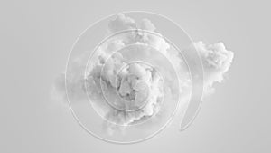 3d render. White cloud. Minimalist wallpaper. Isolated design element