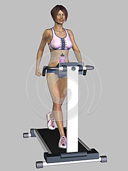 3D Render Woman Exercising