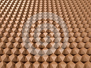 3D render - wooden Icosahedron array