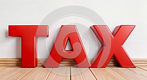 3d render of word text TAX