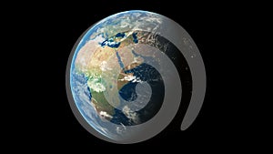 3d Render World Spinning Seamless Loop Animation Showing Planet Earth