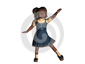 3d Render Young Girl