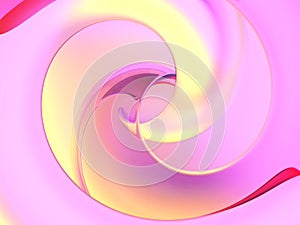 3d rendered abstract background in pink and yellow gradient color