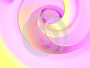 3d rendered abstract background in pink and yellow gradient color