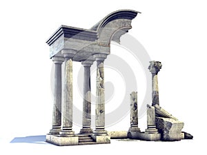 3D rendered ancient temple ruins