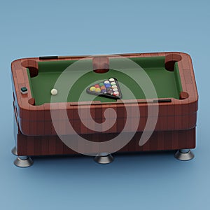 3d rendered billiard set