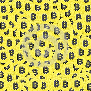 3D rendered Bitcoin collage