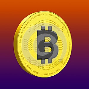 3D rendered Bitcoin illustration