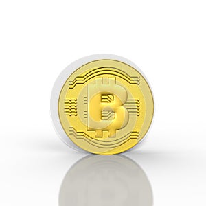 3D rendered Bitcoin illustration