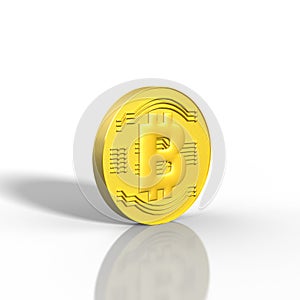 3D rendered Bitcoin illustration