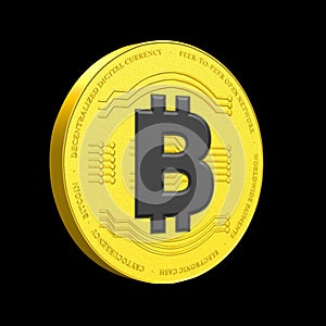 3D rendered Bitcoin illustration