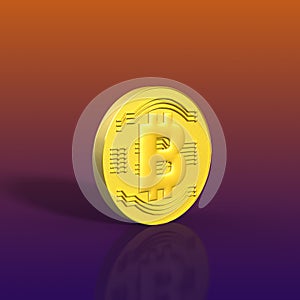 3D rendered Bitcoin illustration