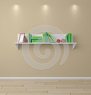 3d rendered bookshelf