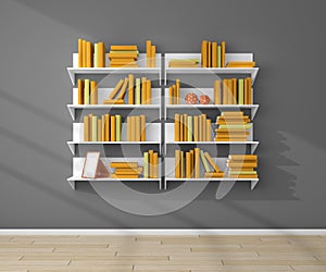 3d rendered bookshelves