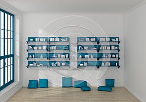 3d rendered bookshelves