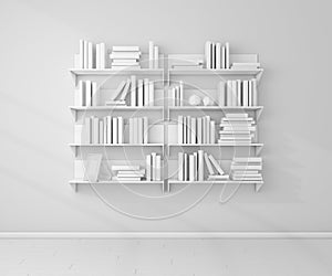 3d rendered bookshelves