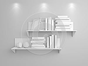 3d rendered bookshelves