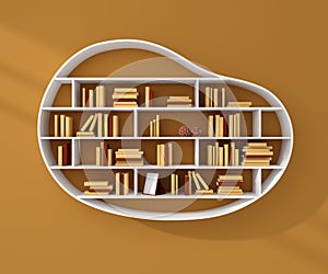 3d rendered bookshelves.