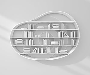 3d rendered bookshelves.