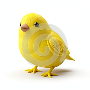 3d Rendered Canary Bird Statue - Detailed Character Illustration Style