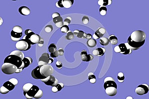 Trojrozměrný tavené uhlík dioxid molekuly v zrušte 