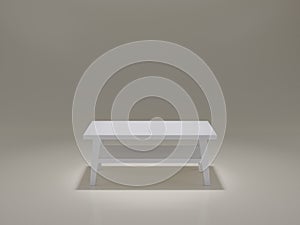 3D rendered empty room with small table in spotlight, ideal to showcase products