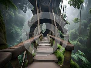 3d rendered fantasy forest background, Ai Generated