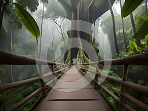 3d rendered fantasy forest background, Ai Generated