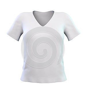 3D Rendered Female white v neck shirt