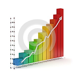 3d rendered financial graph photo