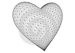 Tridimensionale fuso cuore vettore 