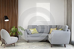 3d rendered illustration of a bright iving room.