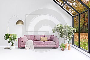 3d rendered illustration of a bright living room.