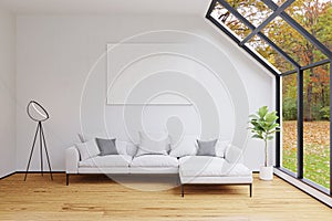 3d rendered illustration of a bright living room.