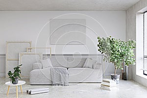 3d rendered illustration of a bright living room.