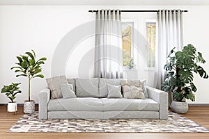 3d rendered illustration of a bright living room.