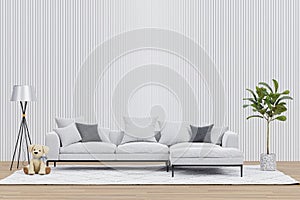 3d rendered illustration of a bright living room.