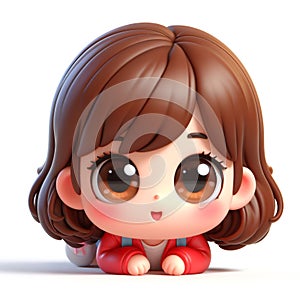 3D rendered illustration of a child with big eyes