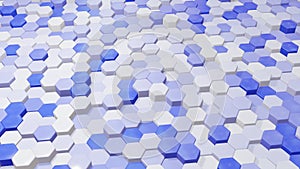 3D rendered illustration of a colorful hexagonal abstract background