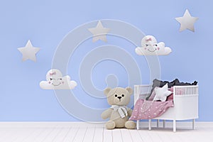 3d rendered illustration of a cute teddy bear.