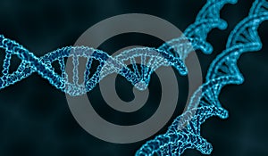 3D rendered illustration of double helix DNA molecule